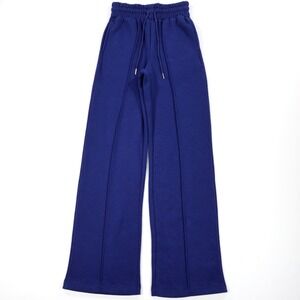 Flirtitude Active Women's Fleece Wide Leg Sweatpants Pockets Comfy Blue Size XS